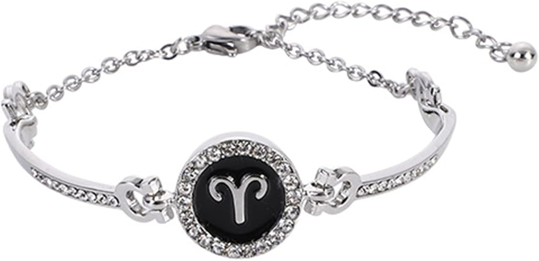 12 Constellation Charm CZ AstrologyZodiac Sign Bracelets Jewelry Gifts - Aries Bracelet for men