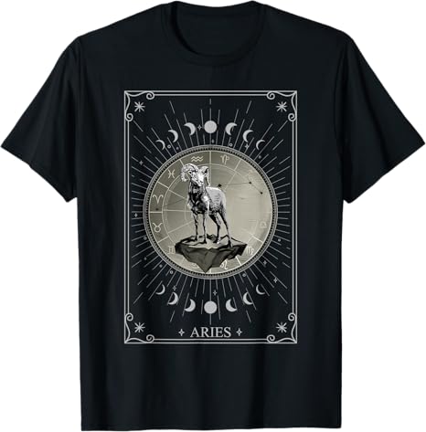 Tarot Card Aries Zodiac Sign Astrology March April Birthday T-Shirt - Aries T-Shirt for men