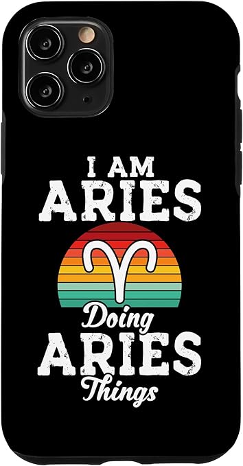 Aries March April birthday Retro astrology Aries Zodiac sign Case for iPhone 11 Pro - Aries Phone Case for men