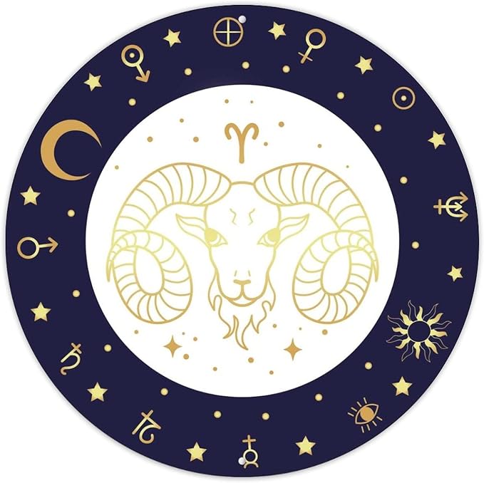 Aries Aluminum Metal Sign Zodiac Constellations Vintage Metal Sign Poster Astrology Aries Zodiac Metal Tin Plaque Wall Decor for Front Porch Garden Outdoor - Aries Poster for men