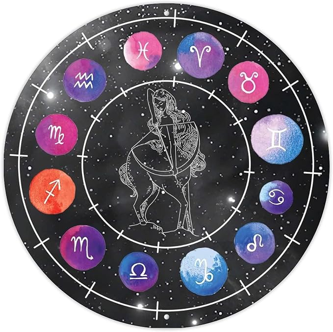 Universe Planet Sagittarius Retro Metal Plaque Tin Sign Zodiac Constellations Retro Wall Decor Astrology Sagittarius Zodiac Men Cave Decor Vintage Wall Art for Living Room Bedroom Workshop - Sagittarius Home Decor for men