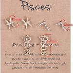3 Pairs New Card Packaging Horoscope Zodiac Stud Earrings 12 Constellation Astrology 18K Gold Plated Little Ear Stud for Women Friendship Jewelry Gift - Pisces for men
