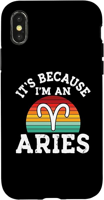 Aries March April birthday Retro astrology Aries Zodiac sign Case for iPhone X/XS - Aries Phone Case for men