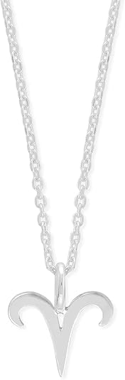 Jewelry Sterling Silver Zodiac Sign Pendant Necklace, 18 Inches - Aries Necklace for men