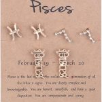 3 Pairs 12 Constellation Zodiac Sign Stud Earrings Star Astrology Horoscope Wish Card for Women Birthday Anniversary Friendship Jewelry - Pisces for men