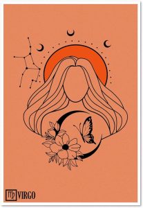 Virgo Zodiac Art Poster | Constellation: Virgo | home decor, poster art, poster print, nursery decor, office decor, modern wall art, zodiac sign (13x19) - Virgo Poster for men