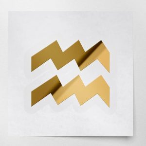Decal Stickers of Odiac Signs Aquarius Icon Symbol (Metallic Gold) (Set of 2) Premium Waterproof Vinyl Decal Stickers for Laptop Phone Accessory Helmet Car Window Mug Tuber Cup ANDstic017770GO040522 - Aquarius Mug for men