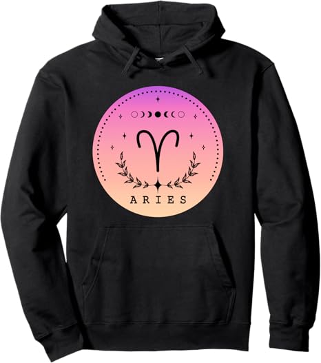 Aries Birthday Present Women Girl Zodiac Sign Aries Pullover Hoodie - Aries Hoodie for men
