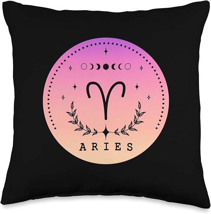 Aries Birthday Present Women Girl Zodiac Sign Aries Throw Pillow - Aries Pillow for men
