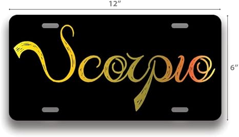 Scorpio | Zodiak Sign | Made in The USA | Car Auto | 6 x 12 Universal Vanity License Plate | Great Gift Idea | FBMLIC0021 - Scorpio Sticker for men