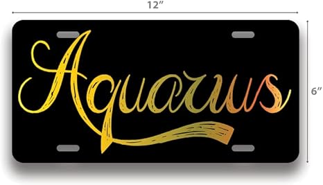 Aquarius | Zodiak Sign | Made in The USA | Car Auto | 6 x 12 Universal Vanity License Plate | Great Gift Idea | FBMLIC0024 - Pisces Car Accessories for men