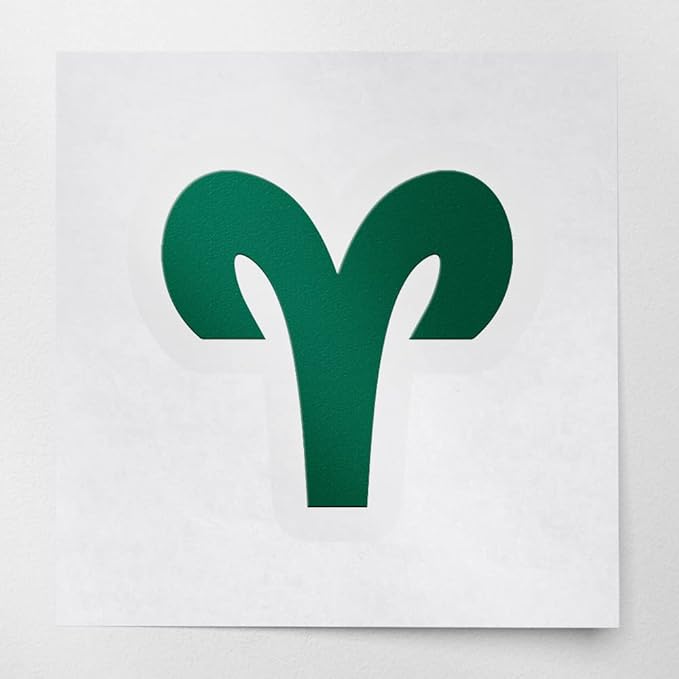 Decal Stickers of Odiac Signs Aries Icon Symbol (Green) (Set of 2) Premium Waterproof Vinyl Decal Stickers for Laptop Smartphone Car Dirt Bike Wall Room Mason Jar Bathtub Door - ANDstic017780GR - Aries Sticker for men