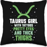Taurus Merchandise Season Zodiac Sign Astrographic Birthday Throw Pillow - Taurus Pillow for men