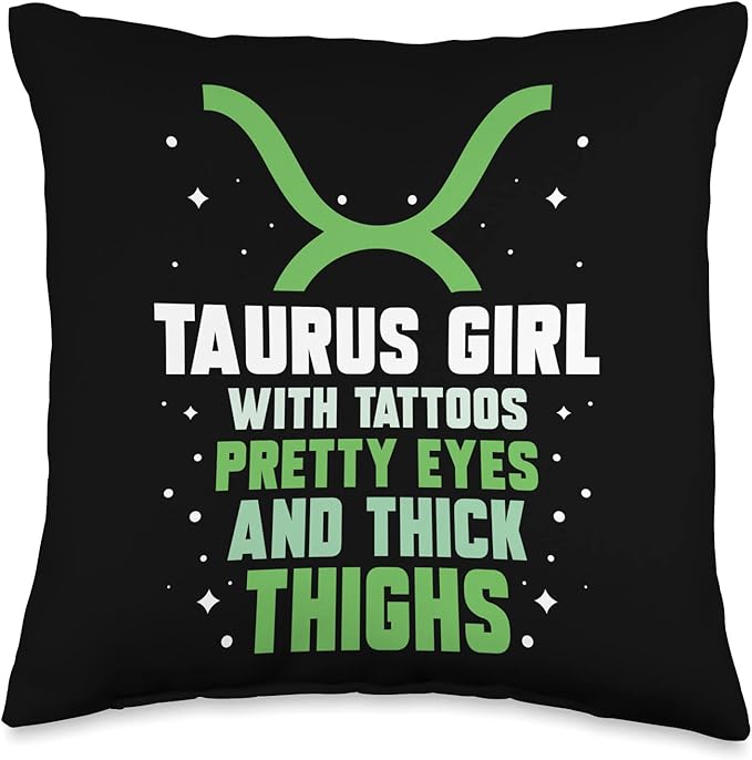 Taurus Merchandise Season Zodiac Sign Astrographic Birthday Throw Pillow - Taurus Pillow for men