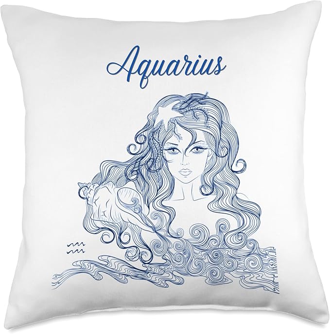 Aquarius Throw Pillow - Aquarius Pillow for men