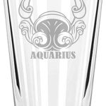 Alankathy Mugs Beer Glass 16oz for Zodiac Sign Birth Sign Aquarius Aries Cancer Capricorn Gemini Leo Libra Pisces Sagittarius Scorpio Taurus Virgo (AQUARIUS) - Aquarius Mug for men