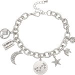Madison Tyler Personalization Collection Gold Plated Zodiac Constellation Symbol | Name Plate | Moon | Constellation | Star | Stone Charms | Chain Bracelet for Women - Scorpio Products for men