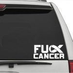 Fuck Cancer Decal Sticker Cancer Awareness Cars Trucks Window Bumper Sticker | White | 6x3in - Cancer Car Accessories for men
