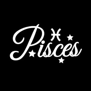 Pisces Zodiac Sign Stars NOK Decal Vinyl Sticker |Cars Trucks Walls Laptop| White |5.5 x 3.2 in|NOK1784 - Pisces Car Accessories for men
