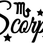 Scorpio Zodiac Sign Stars NOK Decal Vinyl Sticker |Cars Trucks Walls Laptop| Black |5.5 x 3.0 in|NOK1810 - Scorpio Sticker for men