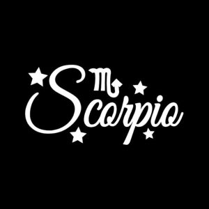 Scorpio Zodiac Sign Stars NOK Decal Vinyl Sticker |Cars Trucks Walls Laptop| White |5.5 x 3.0 in|NOK1791 - Scorpio Sticker for men