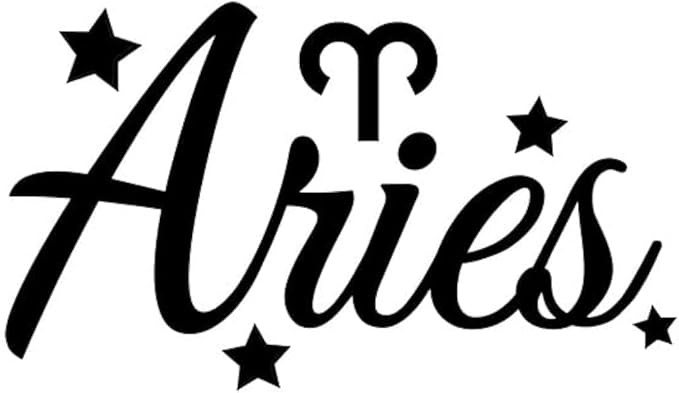 Aries Zodiac Sign Stars NOK Decal Vinyl Sticker |Cars Trucks Walls Laptop| Black |5.5 x 3.4 in|NOK1811 - Aries Sticker for men