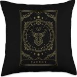 Taurus Birthday Zodiac Sign Astrology Taurus Throw Pillow - Taurus Pillow for men