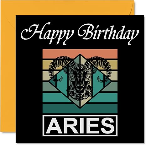 Birthday Cards for Men Women - Star Sign Zodiac Aries - Fun Birthday Card for Mom Dad Papa Brother Sister Son Daughter Grandma Grandpa, 5.7 x 5.7 Inch Greeting Cards, Joke Humor 30th 40th 50th Cards - Aries Mug for men
