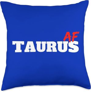 Taurus Af (As Fuck) Zodiac Sign Astrology Gift Throw Pillow - Taurus Pillow for men