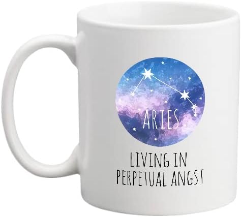 Moonlight Makers, Signs Of The Zodiac - Aries, 11oz Ceramic Mug, Funny Coffee Merch, Original Tea Cup - Aries Mug for men