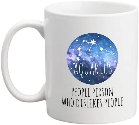 Moonlight Makers, Signs Of The Zodiac - Aquarius, 11oz Ceramic Mug, Funny Coffee Merch, Original Tea Cup - Aquarius Mug for men