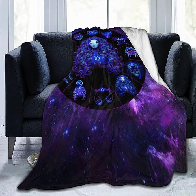 Virgo Zodiac Sign Throw Blanket Ultra-Soft Micro Fleece Blanket Travel Blanket Suitable for Rooms Sofa 50"x40" - Virgo Blanket for men