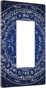 Horoscope Signs Zodiac Galaxy Occult Symbol Light Switch Cover Receptacle Outlet Wall Plate Single 1 Gang Light Switch Plate for Home Decor - Pisces Home Decor for men