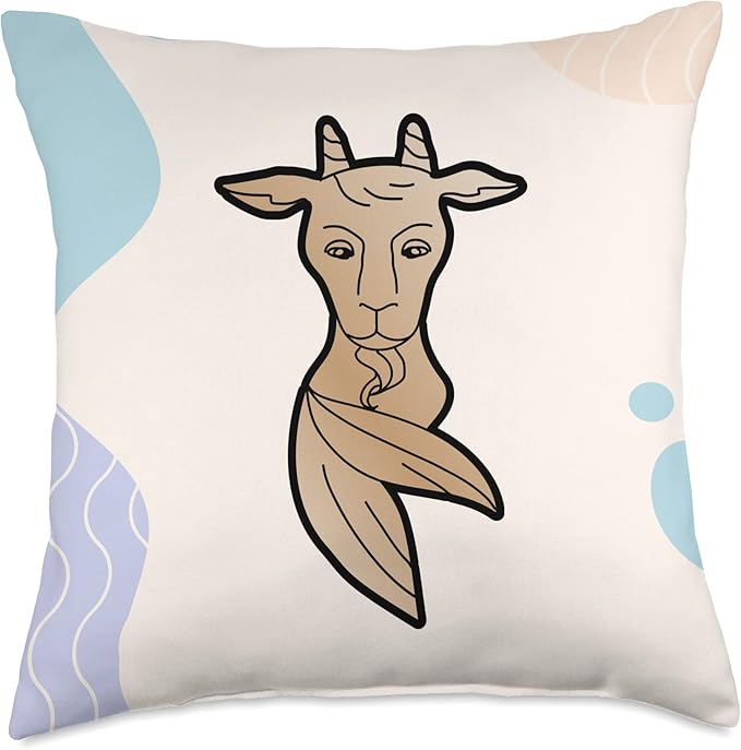 Abstract Drawing Zodiac Sign Aries Minimalistic Throw Pillow - Aries Pillow for men