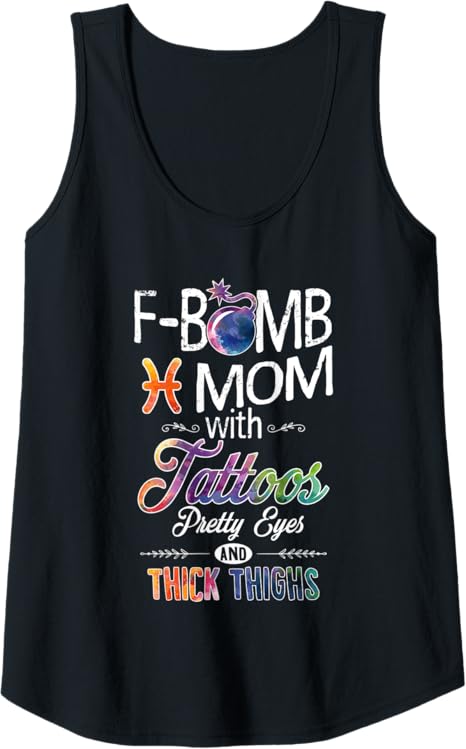 Pisces Mama With Tattoos Thick Thighs Gifts - Pisces T-Shirt for men