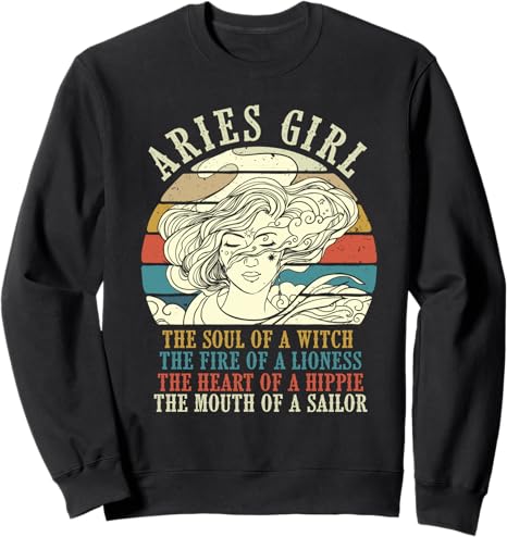 Aries Girl - Astrology Symbol Zodiac Sign Horoscope Sweatshirt - Aries Sweatshirt for men