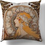 Decorative Twelve Constellations Pillow Cover 18 Inches x 18 Inches, Rustic Style Vintage Zodiac Sign Throw Pillow Cover, Cover only - Aquarius Pillow for men