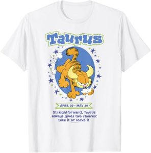 Garfield Taurus Zodiac Sign Horoscope Humour T-Shirt - Taurus for men