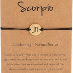 COLORFUL BLING Horoscope Zodiac Bracelet 12 Constellation Sign Bracelet for Women Astrology 14k Gold Plated Bracelet Anklet Friendship Couple Jewelry with Message Card - Scorpio Products for men