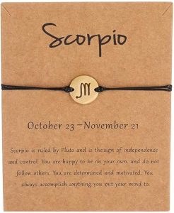 COLORFUL BLING Horoscope Zodiac Bracelet 12 Constellation Sign Bracelet for Women Astrology 14k Gold Plated Bracelet Anklet Friendship Couple Jewelry with Message Card - Scorpio Products for men