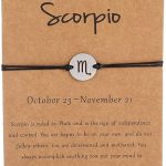 COLORFUL BLING Horoscope Zodiac Bracelet 12 Constellation Sign Bracelet for Women Astrology 14k Gold Plated Bracelet Anklet Friendship Couple Jewelry with Message Card - Scorpio Accessories for men