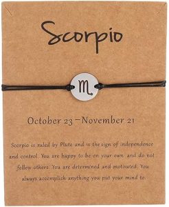COLORFUL BLING Horoscope Zodiac Bracelet 12 Constellation Sign Bracelet for Women Astrology 14k Gold Plated Bracelet Anklet Friendship Couple Jewelry with Message Card - Scorpio Accessories for men