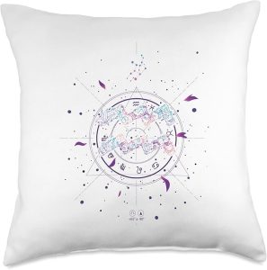 Floral Zodiac Symbol, Cool Astrology Horoscope Aquarius Throw Pillow - Aquarius Pillow for men