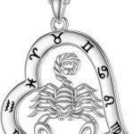 Zodiac Necklace for Women Sterling Silver Astrology Heart Necklace 12 Constellations Horoscope Pendant Zodiac Jewelry Gifts - Scorpio Accessories for men