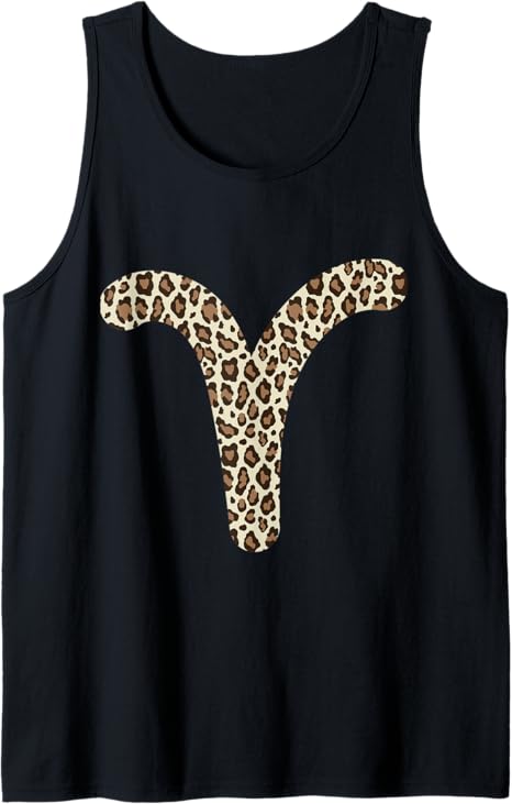Aries Zodiac Sign Leopard Tank Top - Aries T-Shirt for men