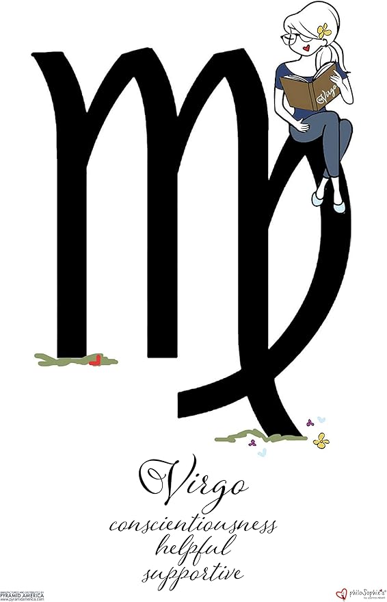 Pyramid America - Zodiac Poster - Astrology Posters Virgo - 11 x 17 Poster Print Wall Art, Ideal For Home Decor, Bedroom Decor & Living Room Decor - Virgo Poster for men