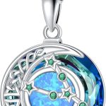 TOUPOP Zodiac Necklace 925 Sterling Silver Celtic Moon Constellation Pendant Necklaces with Blue Crystal and Blue Opal Jewelry Birthday Christmas Gifts for Women - Taurus Products for men