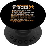 Top 10 Rules Of Pisces - Horoscope Zodiac Sign Astrology PopSockets Swappable PopGrip - Pisces for men