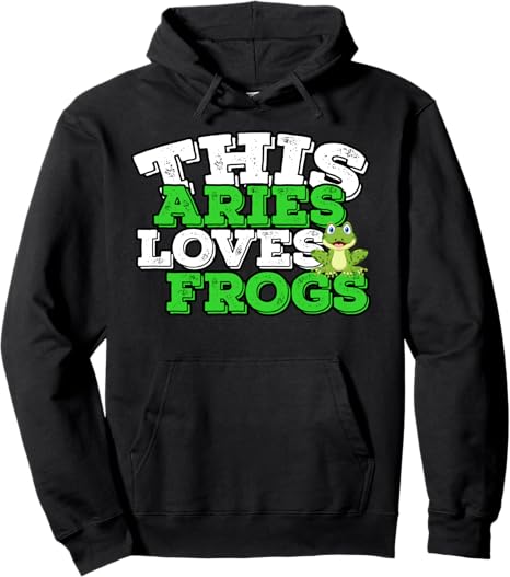 Horoscope Zodiac Sign Aries Loves Frogs Pullover Hoodie - Aries Hoodie for men