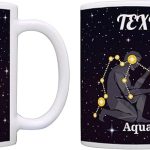 Aquarius New Age Gifts For Men Personalized Zodiac Sign Aquarius Constellation 2 Pack Customized 11oz Ceramic Coffee Mug Set - Aquarius Mug for men
